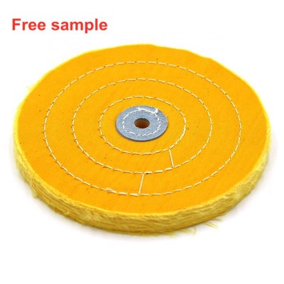 3"/4"/5"/6"/7"/10"/12" Cotton Lint Cloth Yellow Polishing Buffing Wheel For Gold Jewelry Metal Wood Polishing Abrasive Tools