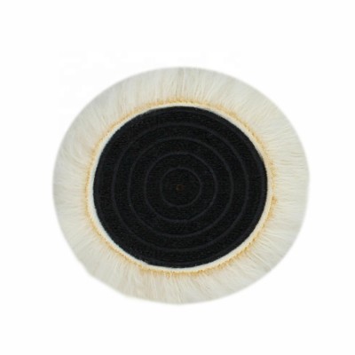 Cheap Price Wool Wheel With Yellow Nylon Backed Pure Felt Polishing Bobs Poishing Pad For Marble