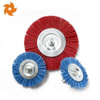 Red Blue bristle grinder disc brush nylon cleaning  polishing brush with shank