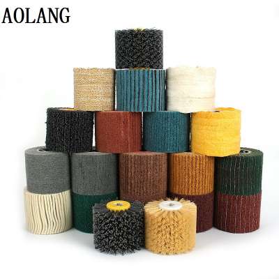 Non Woven Nylon Grinding Wire Drawing Buffing Polishing Drum Wheel Brush Mop Abrasive Flap For Stainless Steel Metal